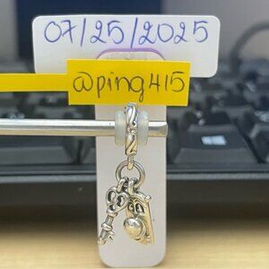 Pandora Disney Alice and Wonderland Door Nob & Key dangle
